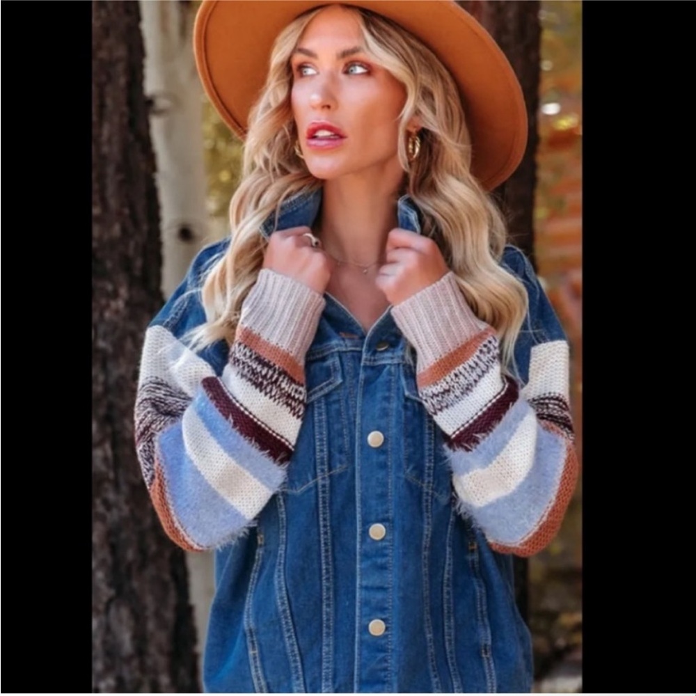 Fate sweater sleeve Jean jacket